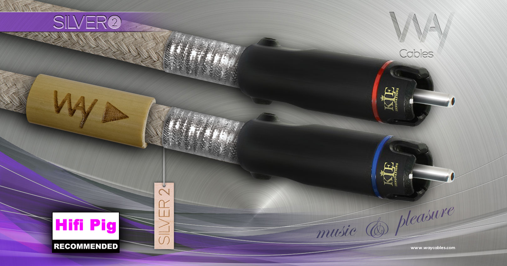 AWARDED Way Cables SILVER 2 interconnect with KLEI Copper Harmony RCA plugs - RECOMMENDED PRODUCT BY HiFi Pig Magazine